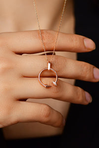 Zirkon Taşlı Rose Cartier Model Çivi Gümüş Kolye