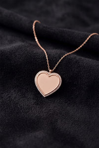 Collier prénom cœur en argent 925 plaqué or rose avec zircon
