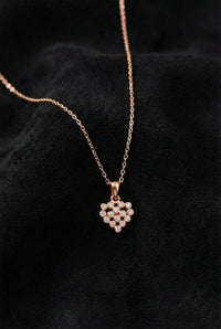 Rose Gold Heart Necklace with Zircon | 925 Silver