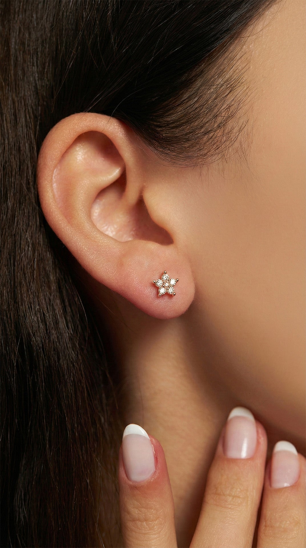 Rose Gold Zircon Magnolia Necklace Earrings Set in 925 sterling silver - view 3