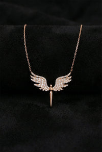 Rose Gold Archangel Michael Wing Necklace | 925 Silver