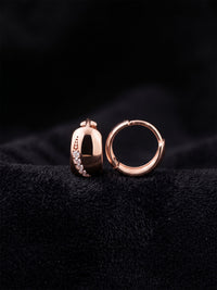 Roségold Zirkonia Design-Creolen | 925er Silber