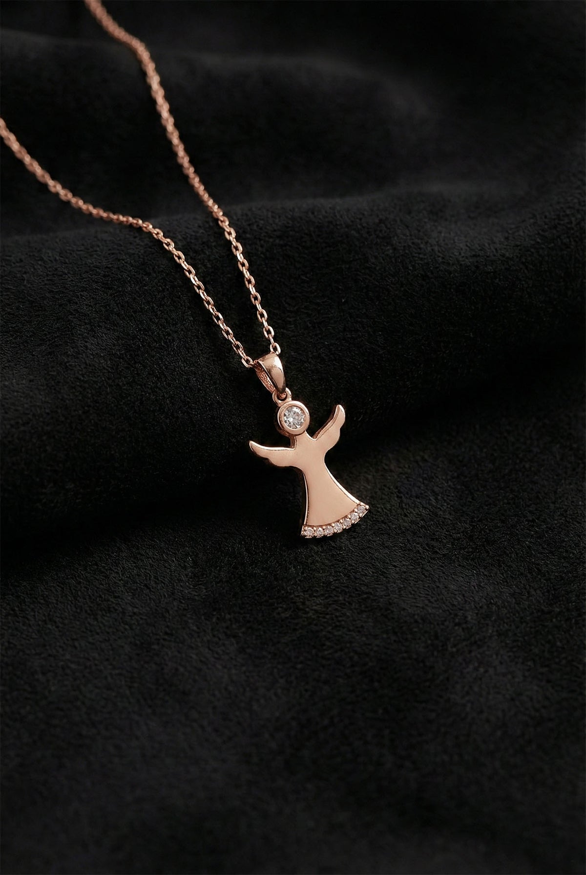 Roségold Zirkonia Derwisch-Halskette aus 925er Sterlingsilber