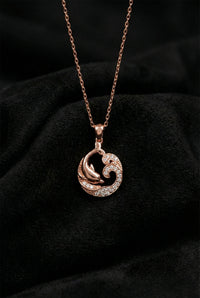 Rose Gold Plated Dolphin Necklace with Zircon | 925 Silver