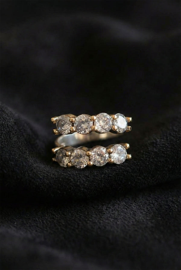 Zircon Adjustable Spiral - Wrap Ring | 925 Silver