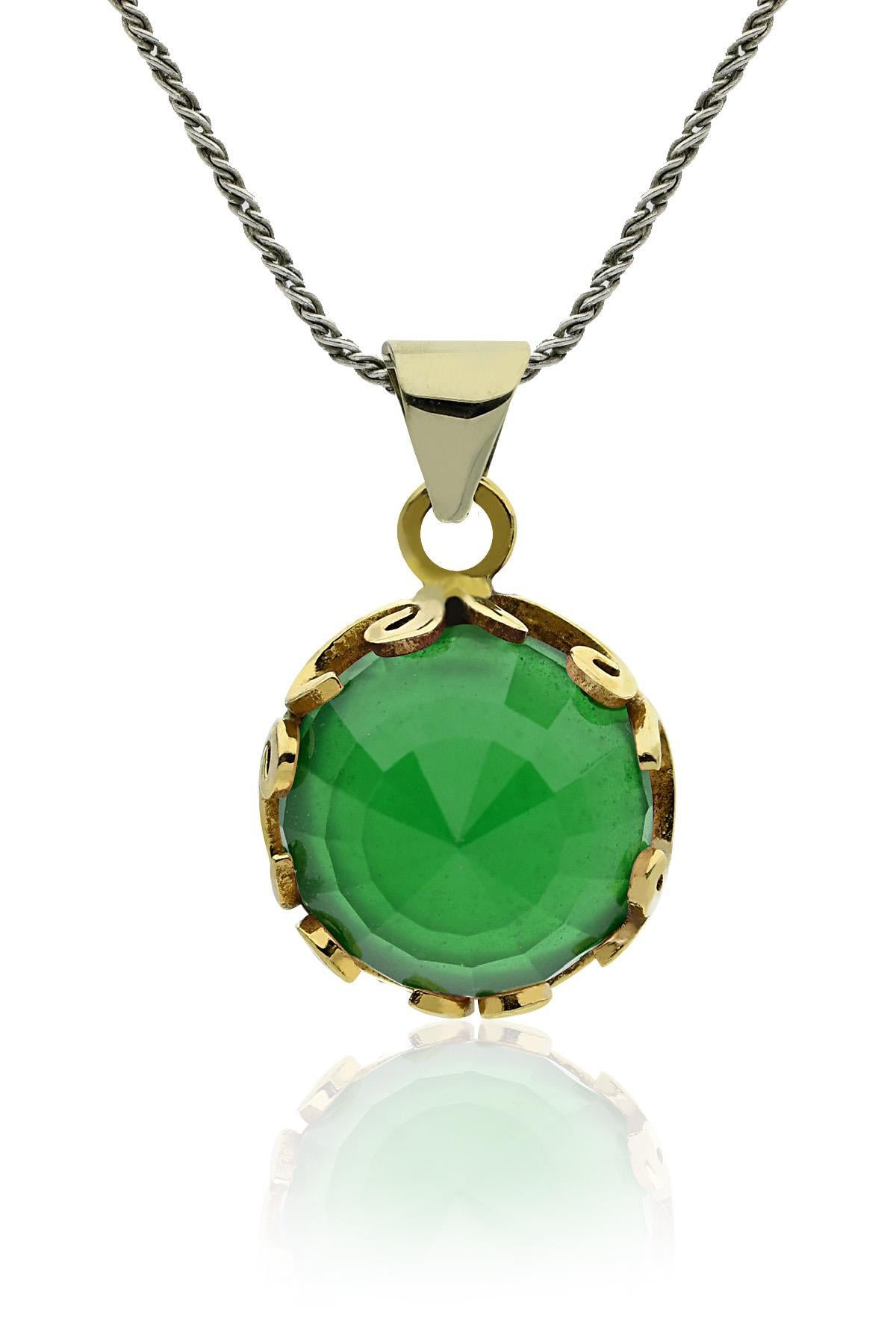 Emerald Vav Letter Motif Traditional Set Silver